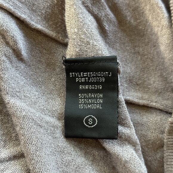 Cyrus Taupe Foldover Cowl Neck Lightweight Sweater Women’s Small - Picture 4 of 5